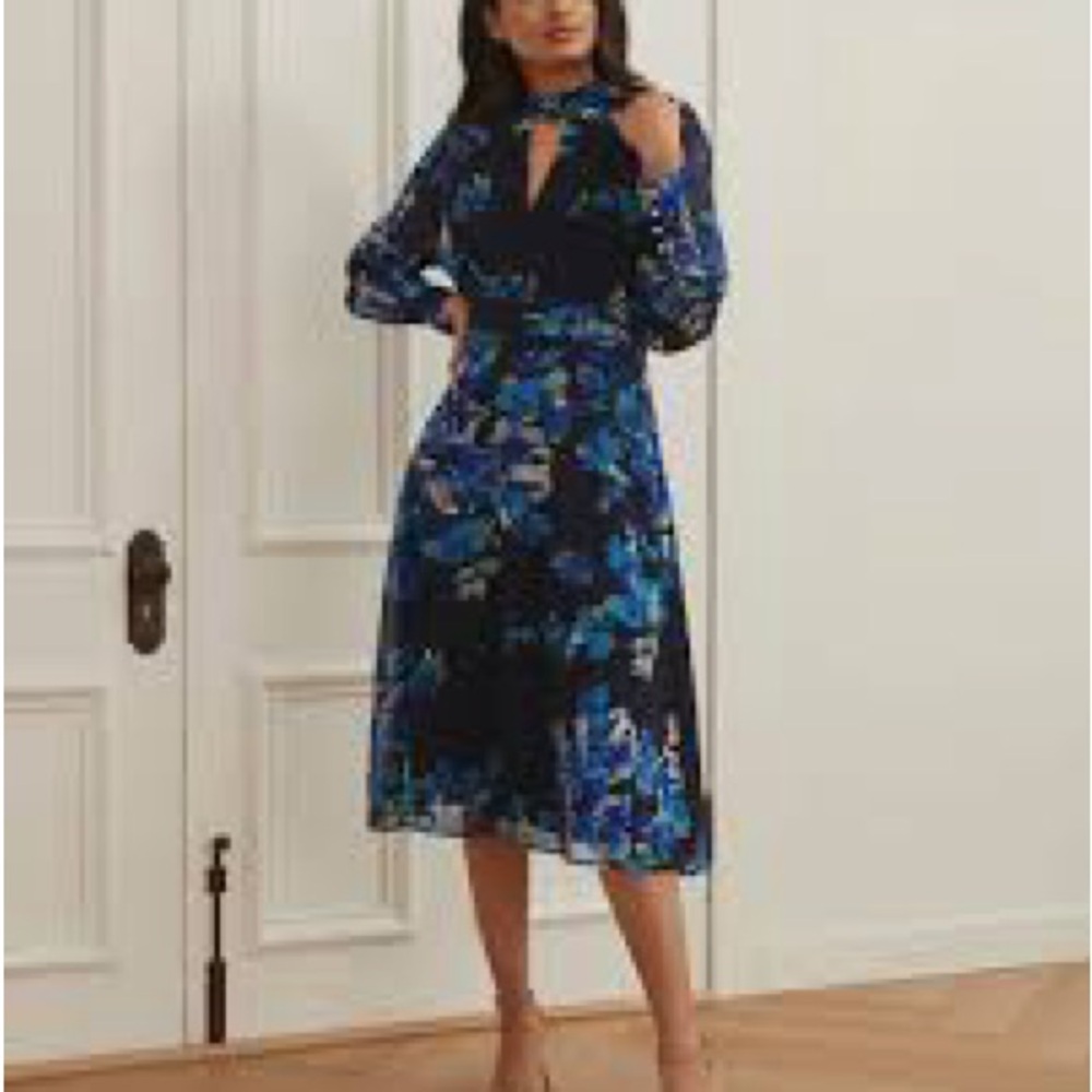 RW&CO Blue Floral Long Sleeve Dress